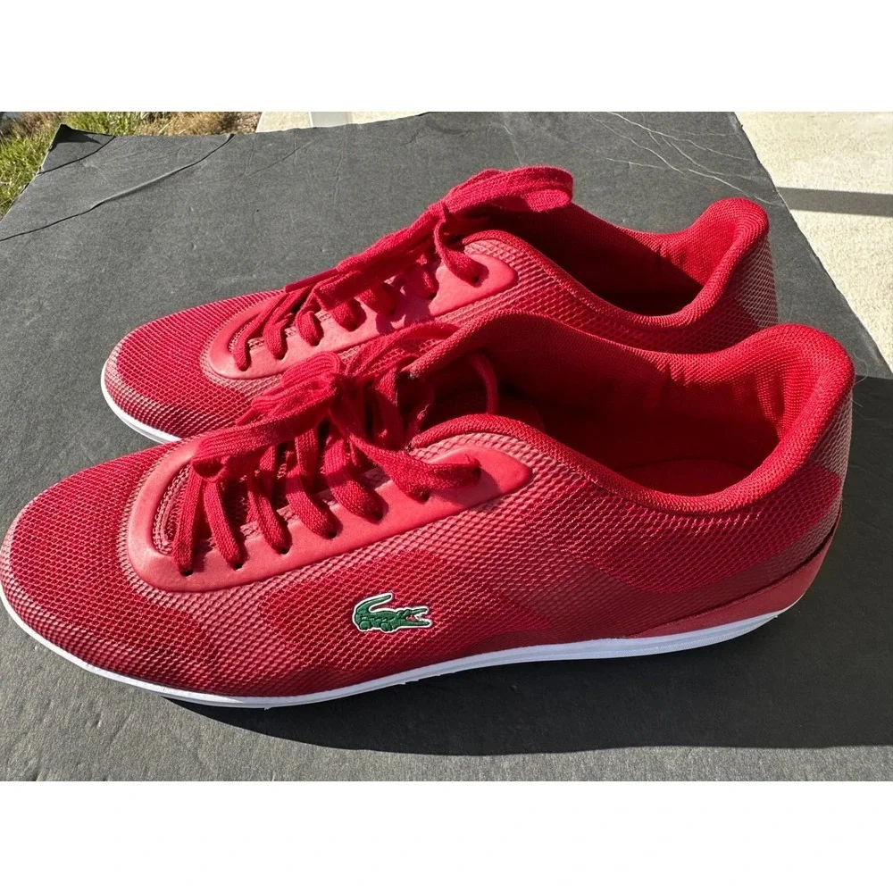 Lacoste Court Minimal‎ Sport Red Mesh Lace Up Sneakers Men's Size 11